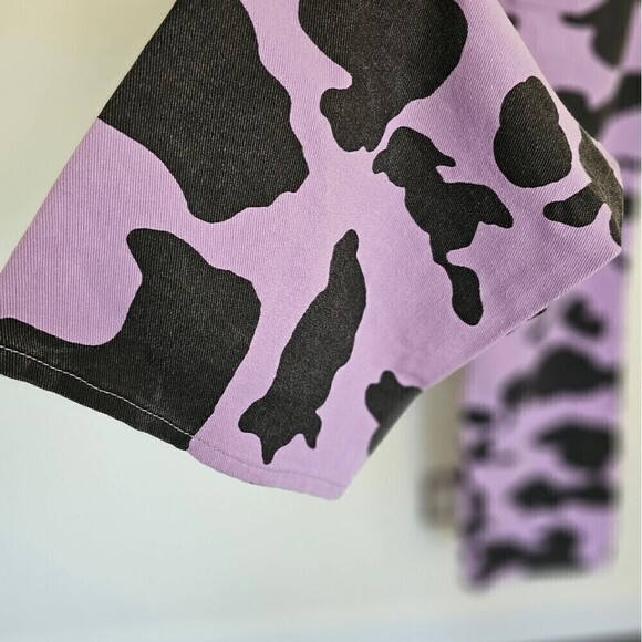 SHEIN Purple Cow Print Mom Jeans Size Medium - Picture 10 of 15